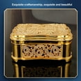 thumbnail image 4 of Metal Jewelry Box, Small Treasure Chest Case Alloy Compact Vintage Exquisite Large Capacity Hand Made  For Bracelet, 4 of 8