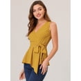 thumbnail image 2 of INSPIRE CHIC Hauts d'Été pour Femmes Sans Manches Col en V Ceinture, 2 of 5