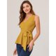 thumbnail image 2 of INSPIRE CHIC Top peplum envolvente con dobladillo asimétrico en la cintura con cuello en V sin mangas para mujerAmarillo L, 2 of 5