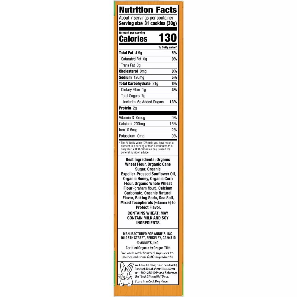Annie's Organic Bunny Grahams Honey Baked Snacks - 7.5oz (2 pack)