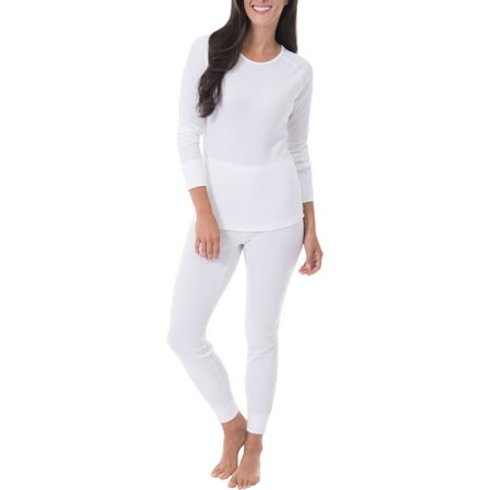 thermal waffle crew underwear pant piece loom fruit womens plus walmart