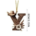 thumbnail image 6 of hulanddfd Christmas 26 Letters Ornaments, 1pc Brown Alphabet with Cowboy Hat Pendant Xmas Haing Decoration for Xmas Tree 3.15"/8cm, 6 of 6