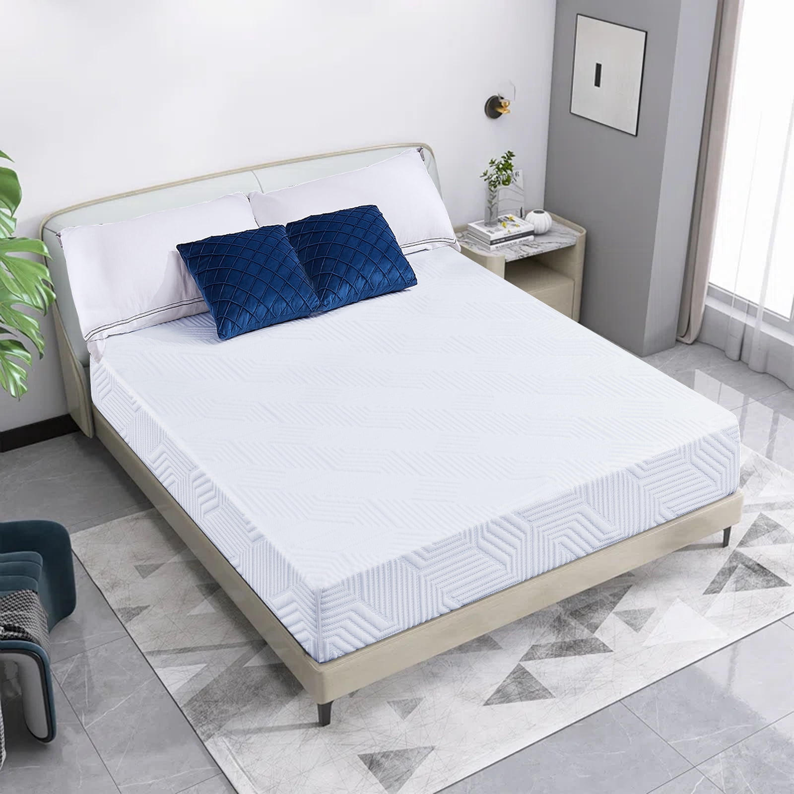 BMMB 5 Inch Queen Mattress,Gel Memory Foam Mattress,Breathable Cover,Bed in a Box