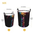 thumbnail image 3 of Daiia Neon Psychedelic Giraffe Round Laundry Basket with Handles Thickened Waterproof Circular hamper,Dirty Clothes Storage Basket for Bedroom,Bathroom,College Dorm-Small, 3 of 6