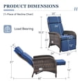 thumbnail image 2 of Gymojoy Brown Wicker 2-Piece Outdoor Chaise Lounge Chair, Patio Adjustable Backrest and Cushion Recliner with Olefin Soft Cushion, 2 of 8
