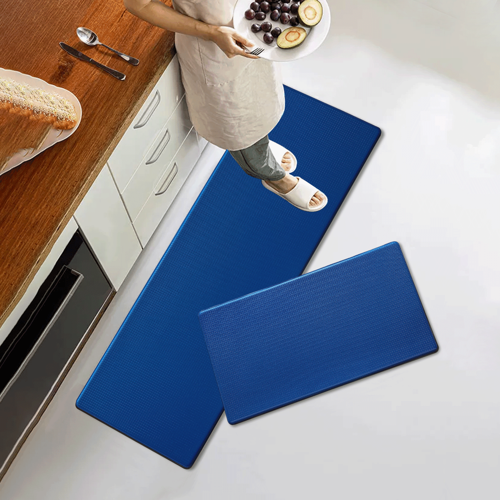 Artnice Anti Fatigue Kitchen Mats 2 Pcs Set, Memory Foam Waterproof Floor Rugs for Home, Laundry