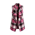 thumbnail image 4 of Stamzod Womens Fashion Flannel Vest Lapel Collar Sleeveless Button Down Plaid Jacket Women Fall Winter Clothes, 4 of 6