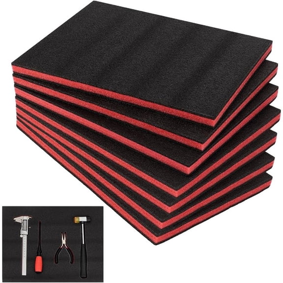 7-Piece Tool Box Foam Inserts, 15.7x11.8x0.9 in, Cut-to-Fit for Toolbox, Drawer, Hard Case, Camera Tool Box