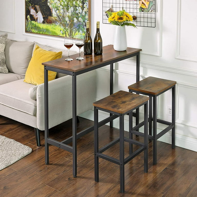 VASAGLE Industrial Rustic Brown Narrow Bar Table  Bar table, Counter  height dining table, Narrow table