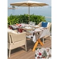 thumbnail image 4 of Outdoor Tablecloth with Umbrella Hole and Zipper, Christmas Gnomes Rectangle Table Cloth 60x84 Inch Waterproof Tablecloth, Retro Xmas Tree Winter Snowland Picnic Table Cover for Patio Camping, 4 of 7