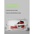 thumbnail image 3 of HYLA Shoe Box Basketball Shoe Storage Organizer, LED Transparent Plastic Stackable Side Drop Front Display Foldable Sneaker Containers Bins, 3 of 6