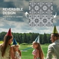 thumbnail image 6 of Outsunny Outdoor Rug & Bag, 9' x 18' Plastic Rug, Gray & White Floral, 6 of 9