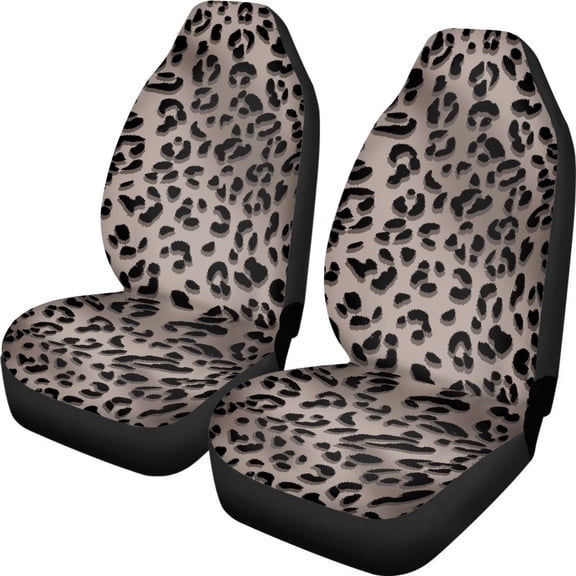 XYZCANDO Set of 2 Car Seat Covers for Interior Car Front Seat Covers All Seasons Use Elastic, Truck Vehicle SUV Front Seats Protector, Leopard