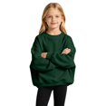 thumbnail image 5 of Ruyang Youth Girls Oversized Sweatshirt Drop Shoulder Crewneck Kids Long Sleeve Pullover Soft Polyester Casual Basic Tops, 5 of 9