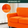 thumbnail image 4 of 2024 Sofa Cover with Separate Cushion Slipcover Stretch Checks (Sofa  Wine), 4 of 7