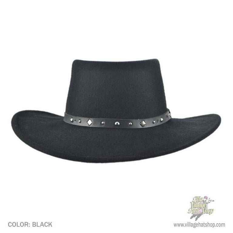 Stetson Kelso Wool Felt Gambler Hat Black Size: Small