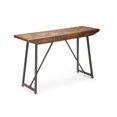 thumbnail image 3 of Walden Brown Wood Parquet Top with Dark Gray Iron Base Sofa Table, 3 of 5