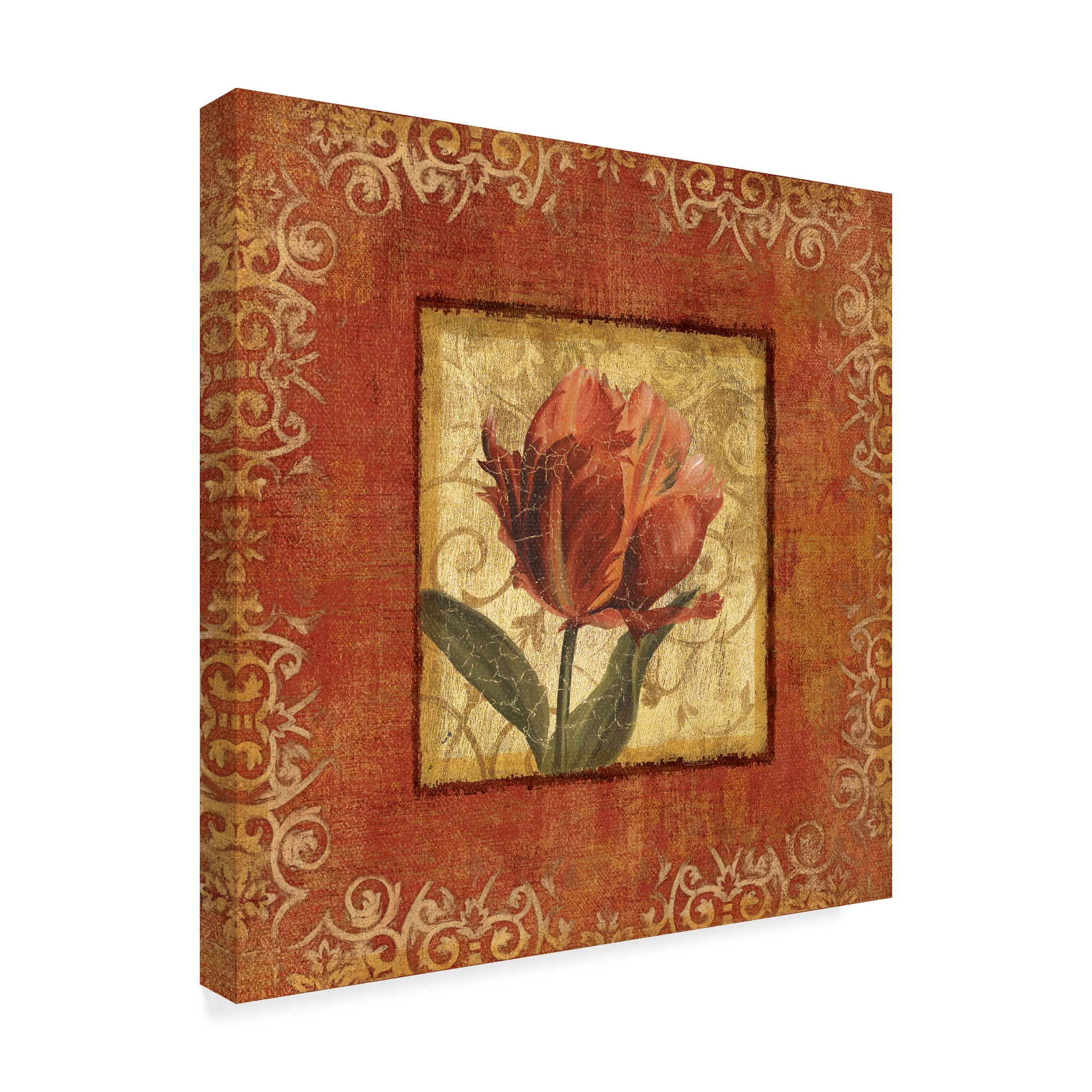 Trademark Fine Art 'Red and Gold Flower I' Canvas Art by Lisa Audit