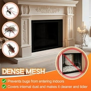 Fireplace Screen Mesh Cover PVC Fireplace Cover Pet Proof with Hooks and Loops Fireplace Cover for Kids 1