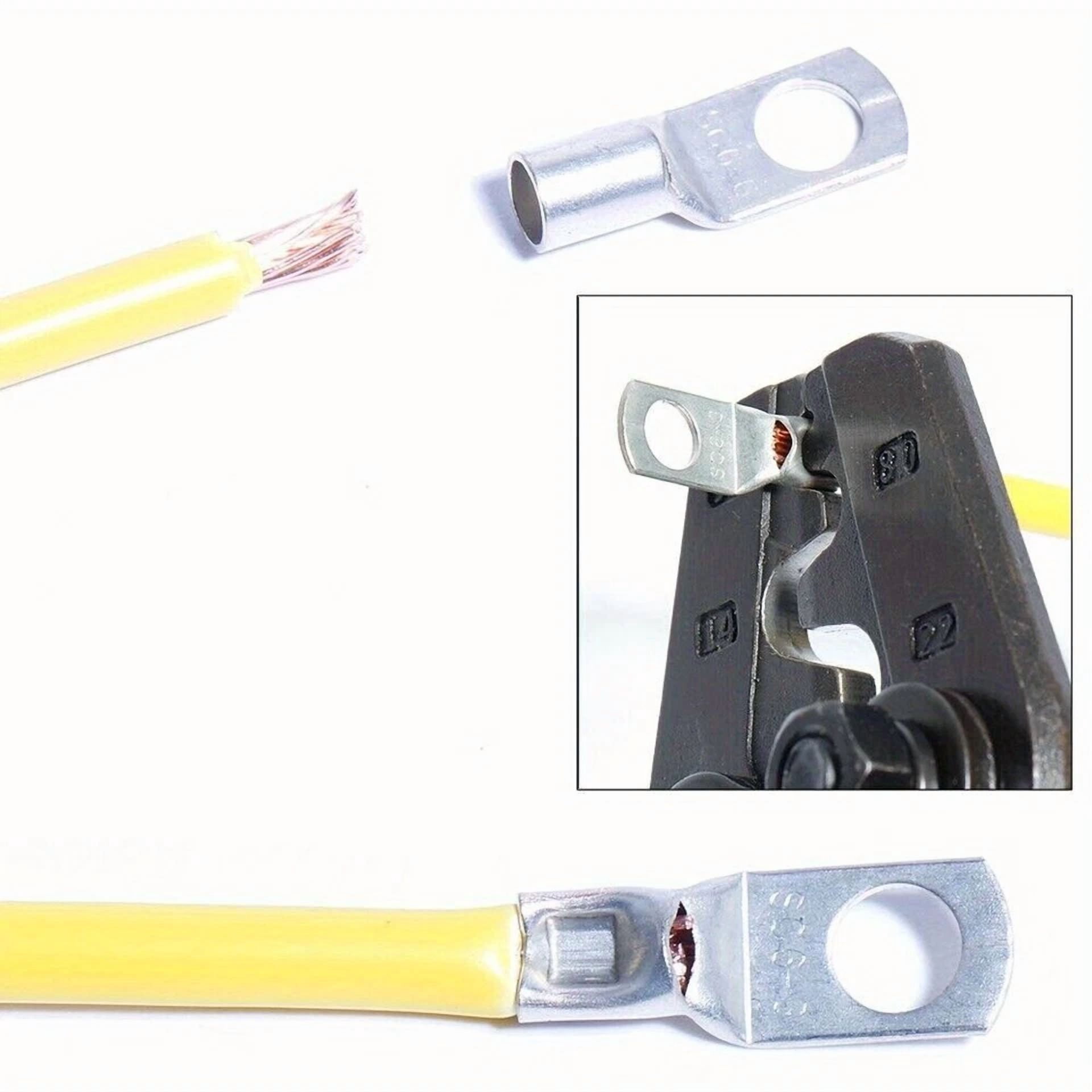 CRESTIN- 240Pcs Crimp Terminals Battery Copper Ring Cable Lugs Electrical Wire Connectors