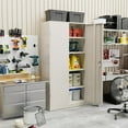 thumbnail image 2 of Incbruce 72” Metal Tool Storage Cabinet, Locking Garage Storage Cabinet with 2 Doors and 4 Adjustable Shelves, for Garage, Home, Office (Grey), 2 of 9