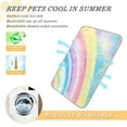 thumbnail image 5 of Pet Cooling Pad Foldable Self Cooling Mat Breathable Pet Cushion Sleep Pad for Dogs and Cats Glittery Rainbow M, 5 of 9