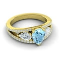 thumbnail image 3 of 2.00 Carat Pear Cut Aquamarine Gemstone & Natural Diamond Stunning Engagement Ring for Ladies Solid 18K Yellow Gold Size 10.5 by Diamond-Capitals, 3 of 8