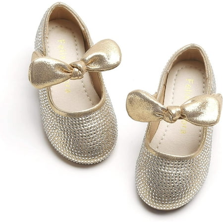 

QWZNDZGR Toddler Little Girl Dress Shoes - Girl Mary Jane Flats Party School Wedding