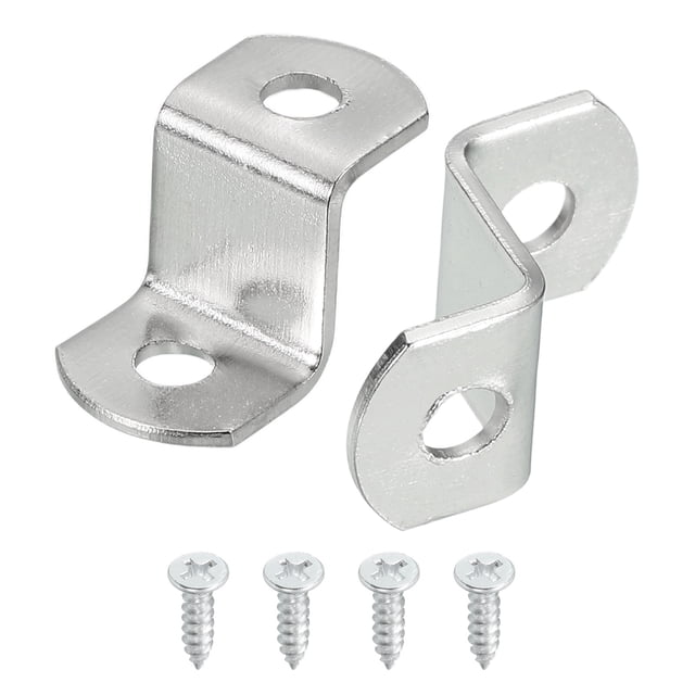 Uxcell Clips de lienzo, Clips de espejo para enmarcar fotos en forma de Z, Clips de montaje de pintura de lienzo con agujeros de montaje y tornillos 1/2" Offset 35