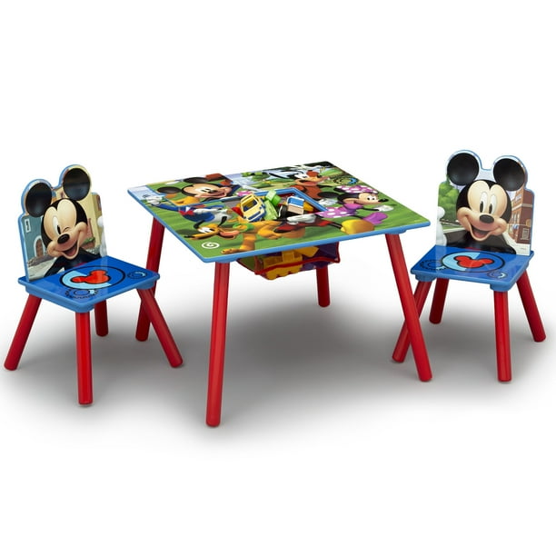 Disney Mickey Mouse Kids Table And Chair Set With Storage By Delta Children Walmart Com