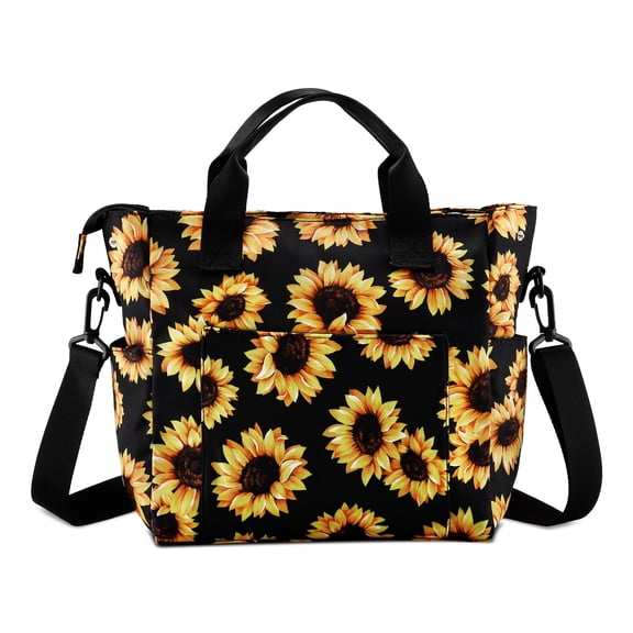 CHAOYUNYI Crossbody Shoulder Bag for Women - Water Resistant Casual Handbag Purse with Multiple Pockets, Adjustable Strap, Sunflower