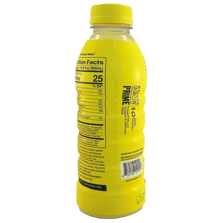 Prime Hydration Lemonade, Replenishing Drink, 16.9 fl oz, Single