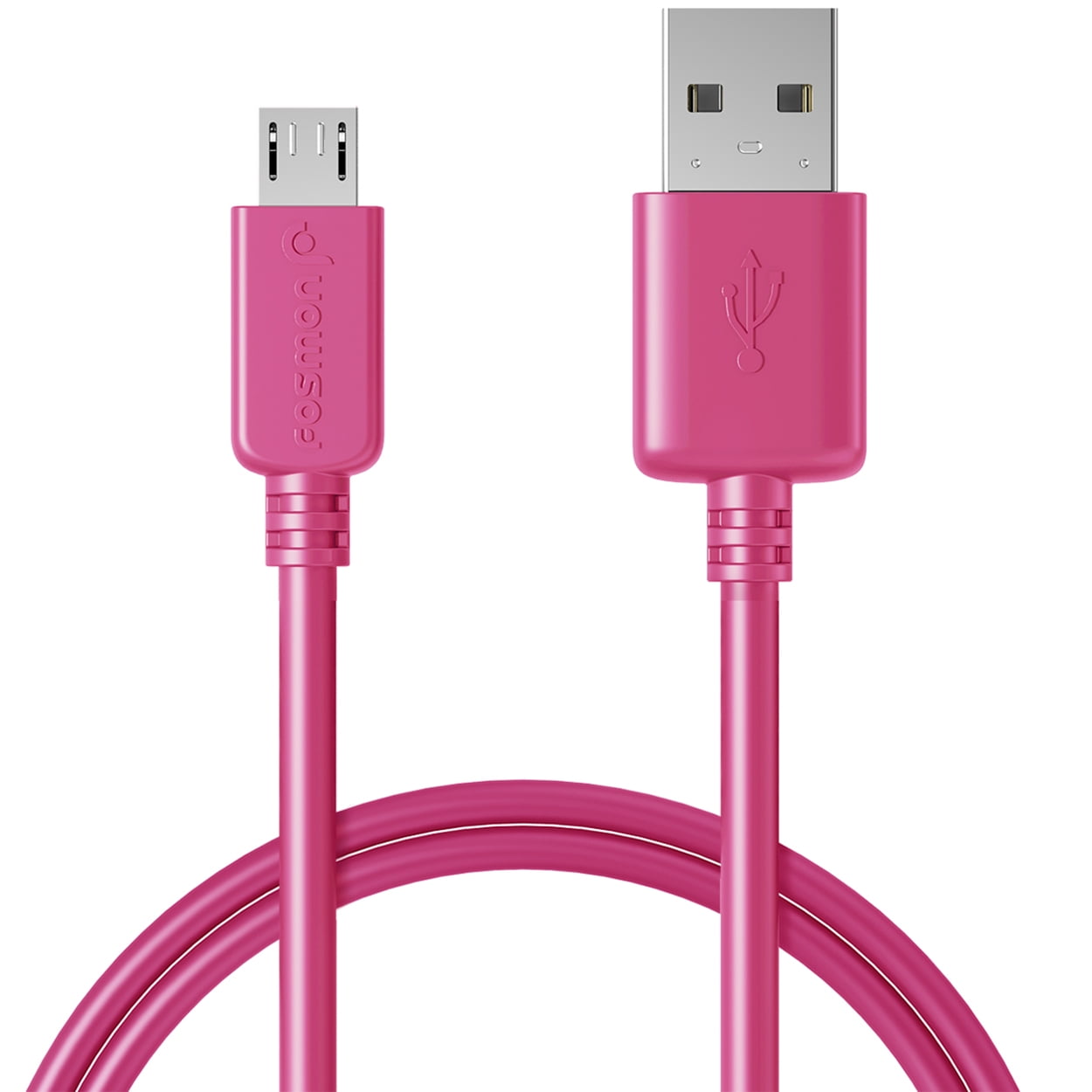 Fosmon Micro USB Cable, (3FT - Hot Pink) Ultra Durable (TPE Jacket & Housing) Sync Charge Cable for Samsung Galaxy S7 / S7 Edge / S6 / S5, Moto G/X/V, LG G4/G3, Nokia Series and More