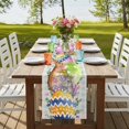 thumbnail image 4 of Table Runners 90 Inches Long Dress Scarves, Vintage Easter Farmhouse Coffee/Dining/Kitchen Table Runner for Living Room, Colorful Floral Eggs Bunny Blue Plaid Rustic 13x90 Inch, 4 of 9