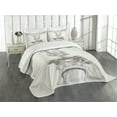 thumbnail image 3 of Ambesonne White Quilted Bedspread Set 3 Pcs, Greek Myth Muse Neo Antique, Queen Size, White Eggshell, 3 of 5