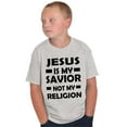 thumbnail image 5 of Jesus Is My Savior Not My Religion Crewneck T Shirts Boy Girl Teen Brisco Brands X, 5 of 6