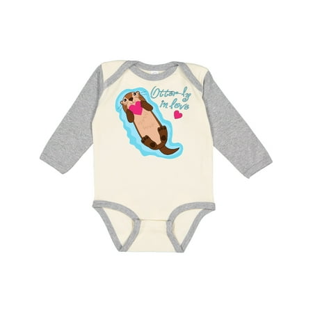 

Inktastic Otter-ly in Love-otter with Heart Gift Baby Boy or Baby Girl Long Sleeve Bodysuit