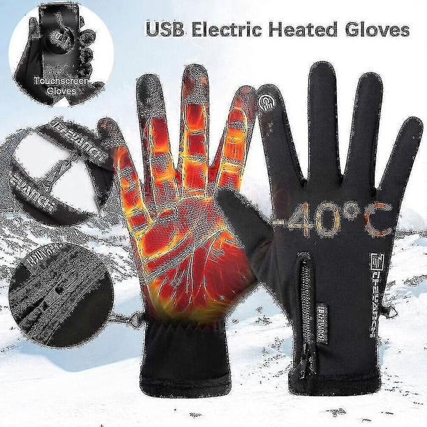 Usb Electric Heated Gloves Winter Warm Mittens Anti-slip Touch Screen Bike Cycling Fishing Gloves (xiatian)
