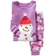 thumbnail image 1 of Conjunto de pijamas 100% de algodón para niños y niñas, ropa de dormir de 2 piezas con dibujos animados, Tops y pantalones, ropa de Navidad, 1 of 4