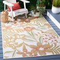 thumbnail image 2 of Safavieh Courtyard Gladwin Botanical Indoor/Outdoor Area Rug, Beige/Rust, 5'3" x 7'7", 2 of 10