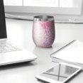 thumbnail image 3 of 12oz Stemless Wine Tumblers Pink Floral and Petal Pattern Vacuum Insulated Stainless Steel Travel Tumbler Cups Mug with Lid and Straw for Champaign,Cocktail,Beer with Cleaning Brush, 3 of 5
