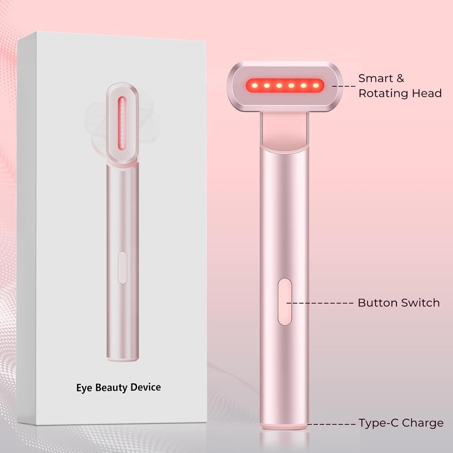 ABCISI Red Light Therapy for Face, 7 in 1 LED Light Therapy Wand for Face and Neck, Microcurrent Facial Device for Anti-Aging, Face & Eye Massager Skincare (7 Colors led Light)