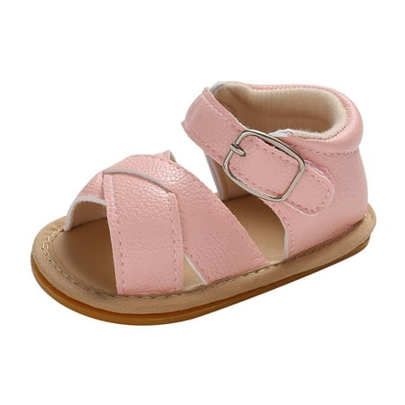 

AnuirheiH Newborn Baby Summer Sandals Soft Sole Toddler Boys and Girls Shoes Kids Anti-slip Prewalker Clearance Under $10