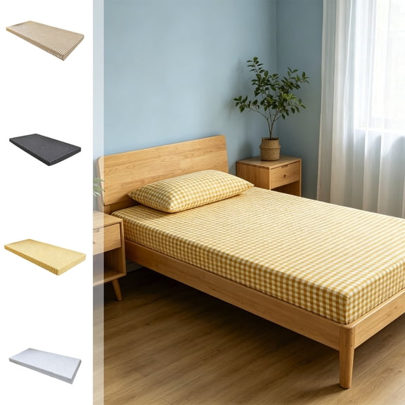 Polyester Fitted Sheet for Twin Dorm Bed with Deep Elastic Pocket, Non-Slip Stay-in-Place Design, Soft Breathable Fabric