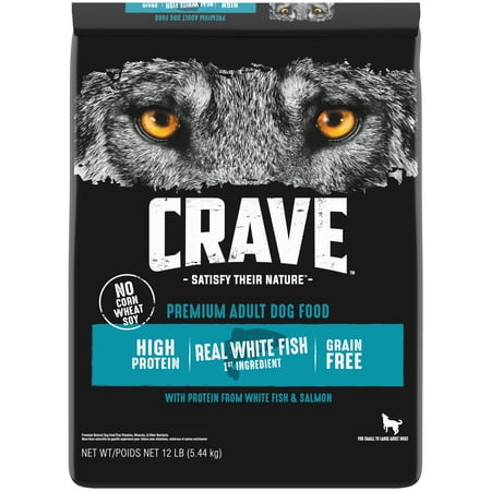 UPC: 0023100123295 | CRAVE Grain Free Adult Dry Dog Food with Protein from White Fish & Salmon 12 lb. Bag