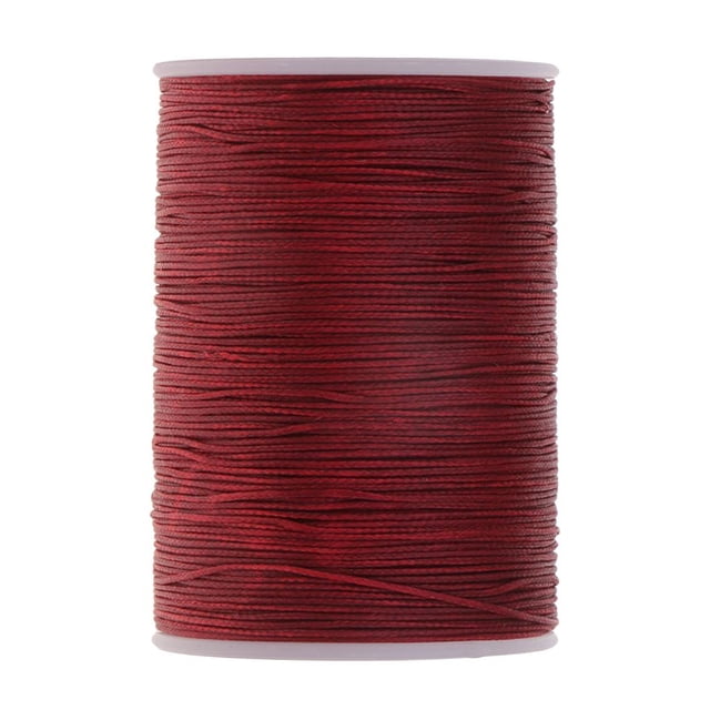 Hilo encerado redondo para coser cuero, 142 yardas, 0,5 mm, para manualidades. Color rojo oscuro