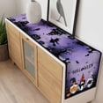thumbnail image 4 of Black Purple Halloween Table Runner - 60 Inch Long, Kitchen Dining Table Runner Dresser Scarves, Horror Gnomes Pumpkin Black Cat Farmhouse Decor for Coffee Tables Wedding Party Banquet, 4 of 8