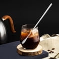 thumbnail image 5 of 1 juego de 4 cucharas de acero inoxidable de mango largo para mezclar cucharas de café (plata), 5 of 5