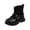 Black Buckle, variant on IROINNID Toddler Boys Girls Boots Non-slip Thick Sole Kid's British Style Casual Lace Up Boot, Size 15M-6Y