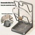 thumbnail image 3 of Kitchen Pot Lid Storage Rack, Multifunctional Luxury Counter Top Pot Lid Holder with Removable Drip Tray for Holding Pots Lids Store Spoons or Other Kitchen Tools, 3 of 6